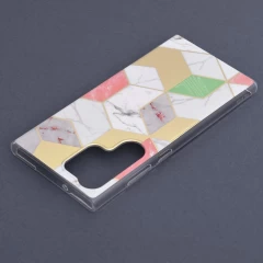 Husa pentru Samsung Galaxy S23 Ultra - Techsuit Marble Series - Mov Mov