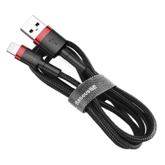 Cablu de Date USB la Lightning 2.4A, 1m - Baseus Cafule (CALKLF-B19) - Negru Negru