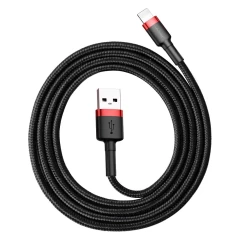 Cablu de Date USB la Lightning 2.4A, 1m - Baseus Cafule (CALKLF-B19) - Negru Negru