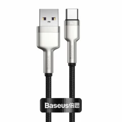 Cablu de Date USB la Type-C Fast Charging, 66W, 6A, 1m - Baseus Cafule (CAKF000101) - Negru Negru
