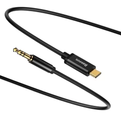Cablu Audio Adaptor Type-C la Jack 3.5mm, 1.2m - Baseus M01 (CAM01-01) - Negru Negru