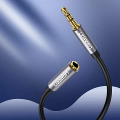 Cablu Audio Jack la Jack 1m - Ugreen (10592) - Argintiu Argintiu