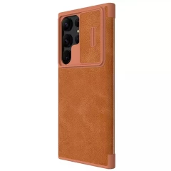 Husa pentru Samsung Galaxy S23 Ultra - Nillkin QIN Leather Pro Case - Maro Maro