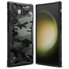 Husa pentru Samsung Galaxy S23 Ultra - Ringke Fusion X Design - Camo Black Camo Black