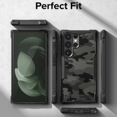 Husa pentru Samsung Galaxy S23 Ultra - Ringke Fusion X Design - Camo Black Camo Black