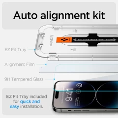 Folie pentru iPhone 14 Pro (set 2) - Spigen Glas.tR EZ FIT - transparenta transparenta