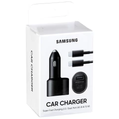 Incarcator Auto USB, Type-C, Fast Charging 40W - Samsung (EP-L4020NBEGEU) - Negru Negru