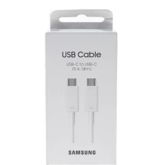 Cablu de Date Type-C to Type-C Fast Charging 5A, 1.8m - Samsung (EP-DX510JWEGEU) - Alb Alb