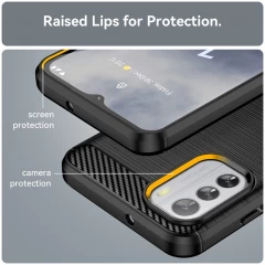 Husa pentru Nokia G60 - Techsuit Carbon Silicone - Negru Negru