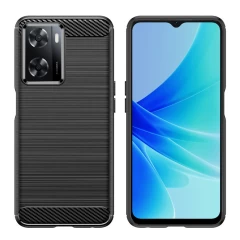 Husa pentru Oppo A57 4G / Oppo A57s / OnePlus Nord N20 SE - Techsuit Carbon Silicone - Negru Negru