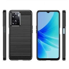 Husa pentru Oppo A57 4G / Oppo A57s / OnePlus Nord N20 SE - Techsuit Carbon Silicone - Negru Negru