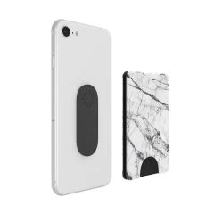 Portofel pentru telefon - PopSockets PopWallet - White Marble - - Negru Negru