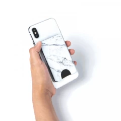 Portofel pentru telefon - PopSockets PopWallet - White Marble - - Negru Negru