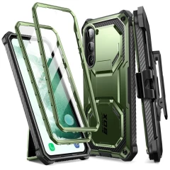 Husa pentru Samsung Galaxy S23 + Folie - I-Blason Armorbox - Negru Verde 