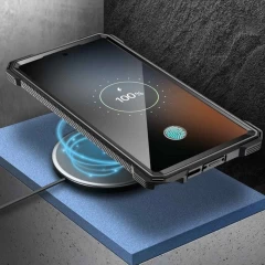 Husa pentru Samsung Galaxy S23 Ultra + Folie - I-Blason Armorbox - Negru Negru
