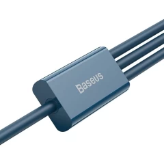 Cablu de Date USB la Type-C, Micro-USB, Lightning, Fast Charging 3.5A, 1.5m - Baseus Superior Series (CAMLTYS-03) - Albastru Albastru