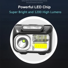 Lanterna Cap XPG, COB, LED, 5 Culori - Techsuit (HL-B-02) - Negru Negru