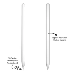 Stylus Pen pentru iPad cu Functia Palm Rejection - Techsuit (M2) - Alb Alb