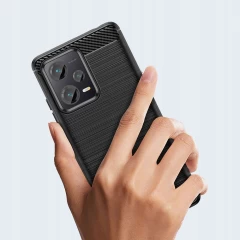Husa pentru Xiaomi Redmi Note 12 5G / Poco X5 - Techsuit Carbon Silicone - Negru Negru