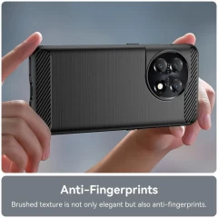 Husa pentru OnePlus 11 - Techsuit Carbon Silicone - Negru Negru