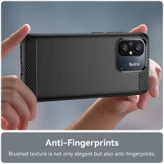 Husa pentru Xiaomi Redmi 12C - Techsuit Carbon Silicone - Negru Negru