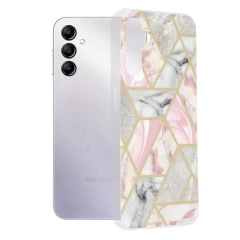 Husa pentru Samsung Galaxy A14 4G / A14 5G - Techsuit Marble Series - Roz Roz