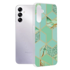 Husa pentru Samsung Galaxy A14 4G / A14 5G - Techsuit Marble Series - Roz Verde 