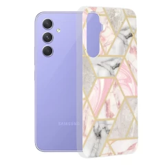 Husa pentru Samsung Galaxy A54 - Techsuit Marble Series - Gri Roz 