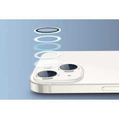 Folie Camera pentru iPhone 14 / iPhone 14 Plus - ESR Lens Protector Tempered Glass - Negru Negru