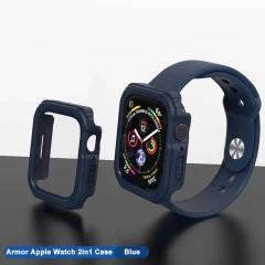 Husa pentru Apple Watch 4 / 5/ 6/ SE / SE 2 (40mm) + Folie - Lito Watch Armor 360 - Albastru Albastru