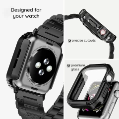Husa pentru Apple Watch 4 / 5/ 6/ SE / SE 2 (40mm) + Folie - Lito Watch Armor 360 - Albastru Albastru
