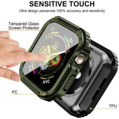 Husa pentru Apple Watch 1 / 2 / 3 (38mm) + Folie - Lito Watch Armor 360 - Verde Verde