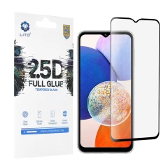 Folie pentru Samsung Galaxy A14 4G / A14 5G - Lito 2.5D FullGlue Glass - Negru Negru