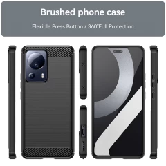 Husa pentru Xiaomi 13 Lite - Techsuit Carbon Silicone - Negru Negru