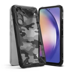 Husa pentru Samsung Galaxy A54 - Ringke Fusion X Design - Camo Black Camo Black