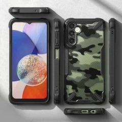 Husa pentru Samsung Galaxy A14 4G / 5G - Ringke Fusion X Design - Camo Black Camo Black