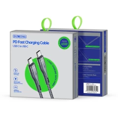 Cablu de Date 2x Type-C Super Fast Charging 65W, 480Mbps, 1m - Duzzona (A2) - Gri Gri