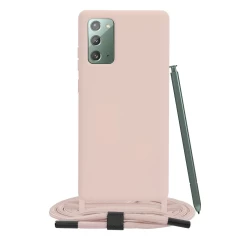 Husa pentru Samsung Galaxy Note 20 4G / Note 20 5G - Techsuit Crossbody Lanyard - Negru Roz 