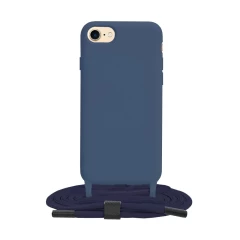 Husa pentru iPhone 7 / 8 / SE 2, SE 2020 / SE 3, SE 2022 - Techsuit Crossbody Lanyard - Albastru Albastru