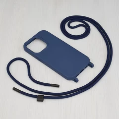 Husa pentru iPhone 14 Pro - Techsuit Crossbody Lanyard - Albastru Albastru