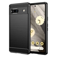 Husa pentru Google Pixel 7a - Techsuit Carbon Silicone - Negru Negru