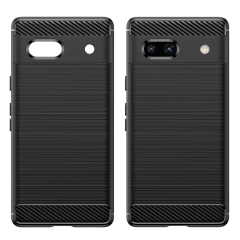 Husa pentru Google Pixel 7a - Techsuit Carbon Silicone - Negru Negru