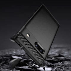 Husa pentru Google Pixel 7a - Techsuit Carbon Silicone - Negru Negru