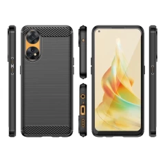 Husa pentru Oppo Reno8 T - Techsuit Carbon Silicone - Negru Negru