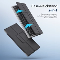 Tastatura Bluetooth cu Husa - Dux Ducis - Keyboard OK Series - Gri Gri