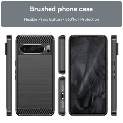 Husa pentru Google Pixel 8 Pro - Techsuit Carbon Silicone - Negru Negru