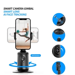 Gimbal Stabil Auto Face Tracking pentru Telefon - Techsuit (P01) - Negru Negru