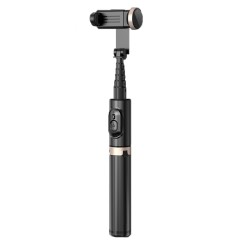 Selfie Stick cu Trepied Stabil si Telecomanda, 102cm - Techsuit (Q12) - Negru