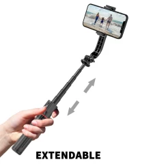 Selfie Stick Trepied Stabil, Portabil, 106cm - Techsuit L12 - Negru Negru