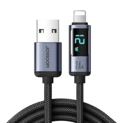 Cablu de date USB la Lightning 2.4A, 1.2m - JoyRoom (S-AL012A16) - Negru Negru